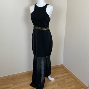 Express Black and Gold Maxi‎ Dress Size 8